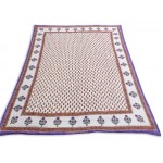 Double Bed Jaipuri Quilt / Razai Hand Block Printing Floral Design Size 90*108